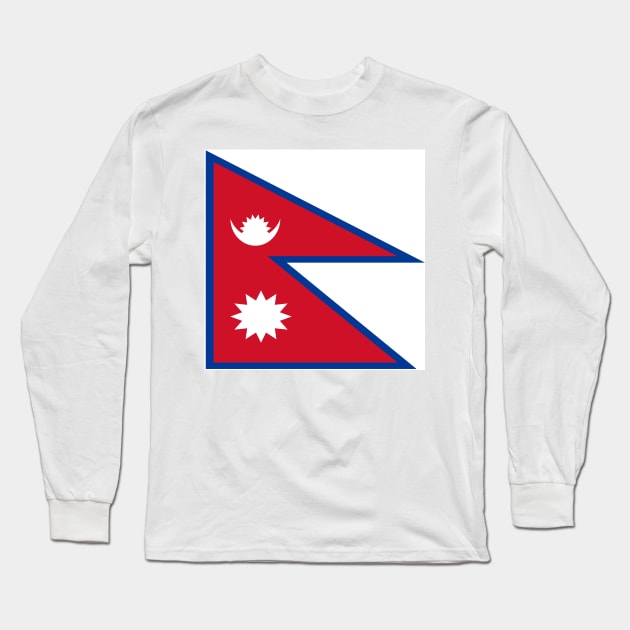 Nepal flag Long Sleeve T-Shirt by flag for all